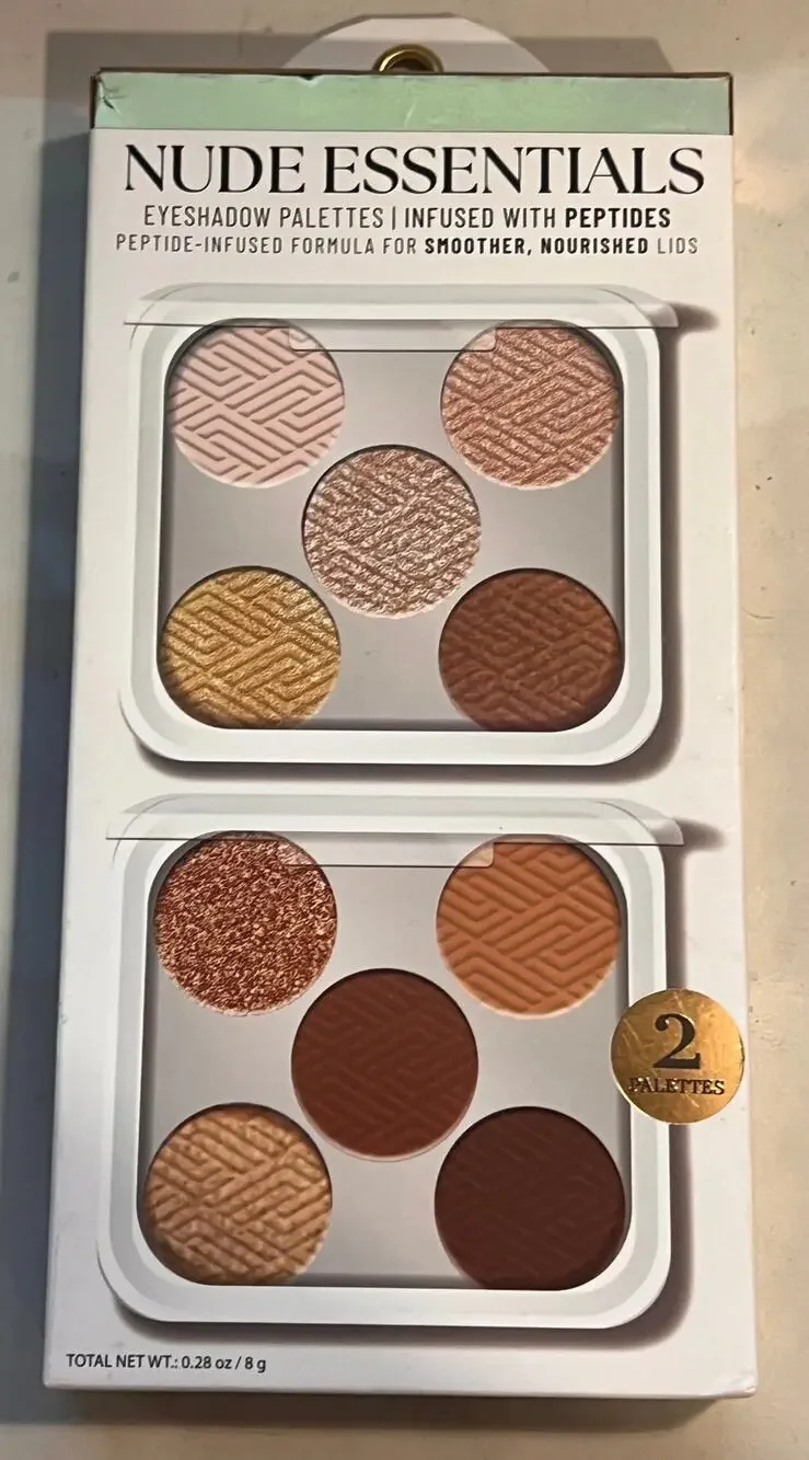 NWOT Nude Essentials (2) Peptide-Infused Eyeshadow Palettes
